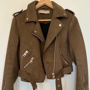 Zara Suede Bomber Jacket